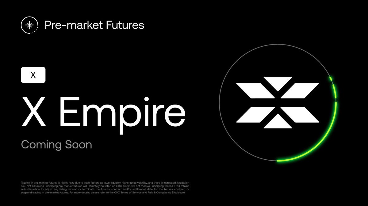 🚨 Pre-market Futures Listing #OKX will list $X @xempiregame Pre-market  Futures! $X/USDT trading begin at 7:00 am on Oct 11 (UTC). Learn more:  https://t.co/DsUjYY5658