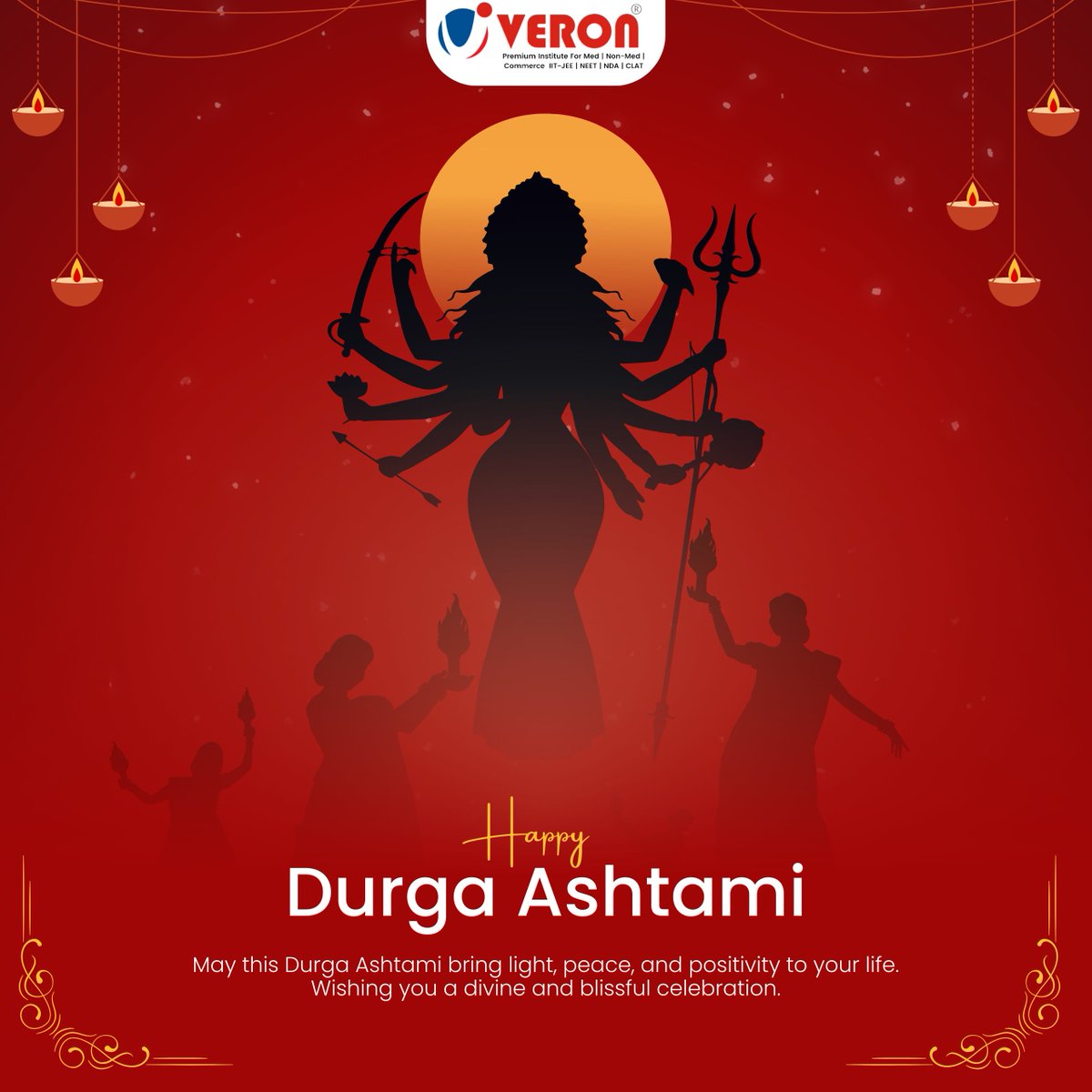 May this Durga Ashtami bring light, peace, and positivity to your life. Wishing you a divine and blissful celebration.