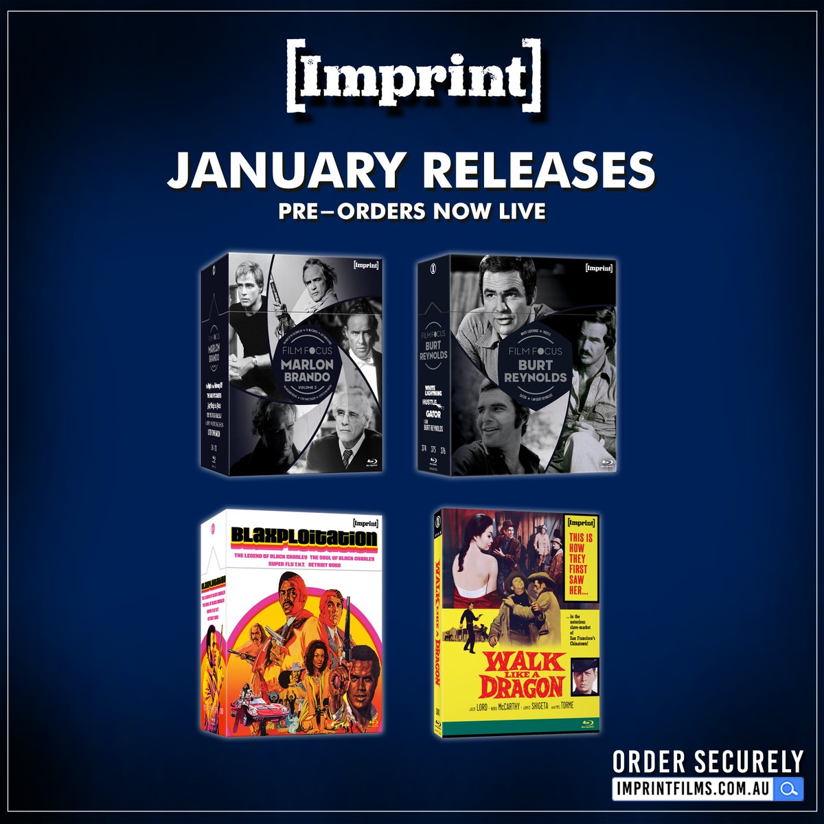 Imprint Films (@imprint_films) on Twitter photo Presenting our January 2025 new releases for Imprint Films! 🔥
All now available for pre-order at imprintfilms.com.au, including in a heavily discounted bundle pack, presenting over AUD $120 in savings.
Strictly limited to 1500 copies each. Presenting our January 2025 new releases for Imprint Films! 🔥
All now available for pre-order at imprintfilms.com.au, including in a heavily discounted bundle pack, presenting over AUD $120 in savings.
Strictly limited to 1500 copies each.