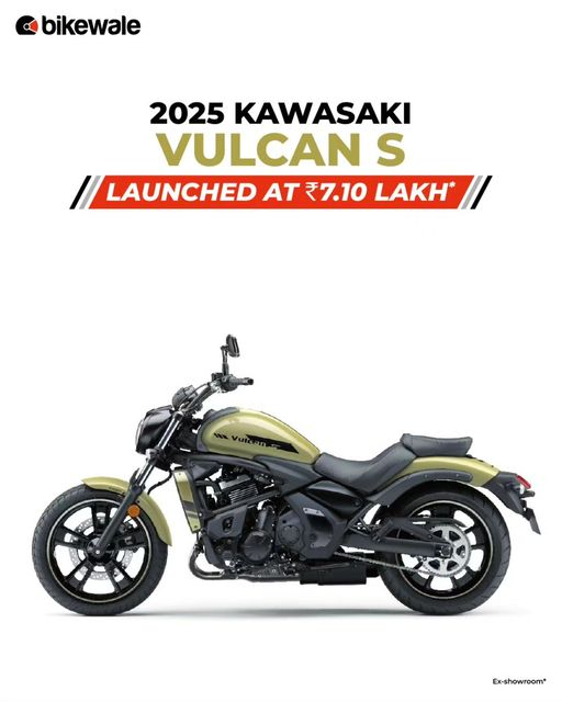 BikeWale's tweet image. Kawasaki has launched the 2025 edition of the Vulcan S in India.

The motorcycle has been priced at Rs. 7.10 lakh, ex-showroom which is the same as the previous model.

#kawasaki #vulcans #kawasakivulcan #bwlaunch #bikes #motorcycles #bikeupdates