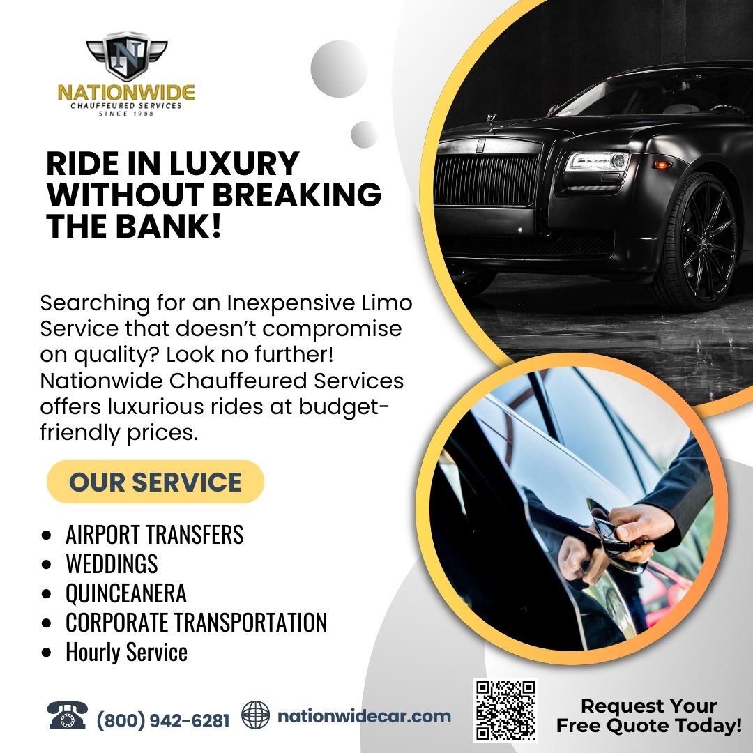 nationwidecar20's tweet image. 🚗Nationwide Chauffeured Services offers luxurious rides at budget-friendly prices.
📞Call/Text (800) 942-6281
Visit: bit.ly/3Z9pZuj
#InexpensiveLimoService #BudgetLimoService #CheapLimoService #CheapLimoRental #AffordableLimoService #ReasonableLimoService #DallasParty