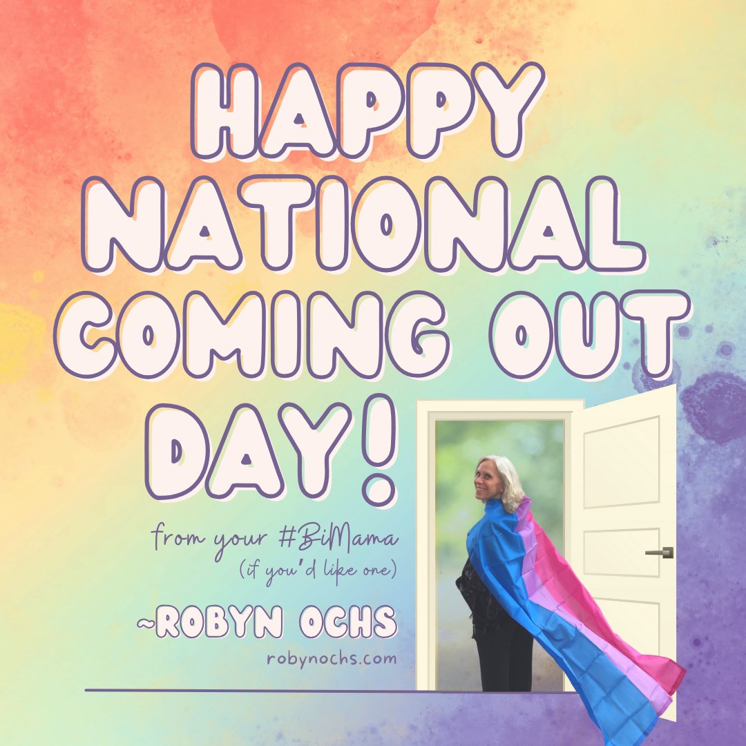robynochs's tweet photo. Happy #NationalComingOutDay from your #BiMama (if you'd like one) ~Robyn Ochs
#comingoutday https://t.co/1i9OhN85iC