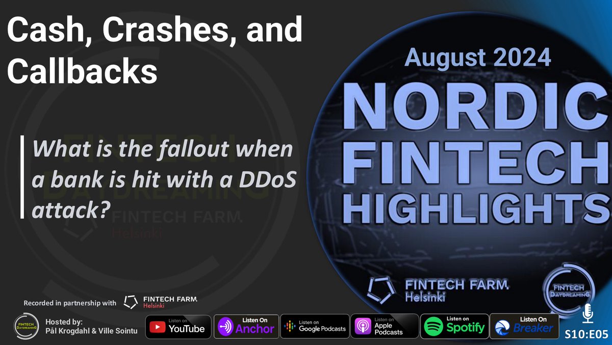Cash, Crashes, and Callbacks | Nordic Fintech Highlights September 2024

🎬 YouTube - lnkd.in/dMb9TC2D
🎧 Spotify - lnkd.in/dY-8uG6w
🎧 Apple - lnkd.in/dzuP5PfE
🌎 FintechDaydreaming.com