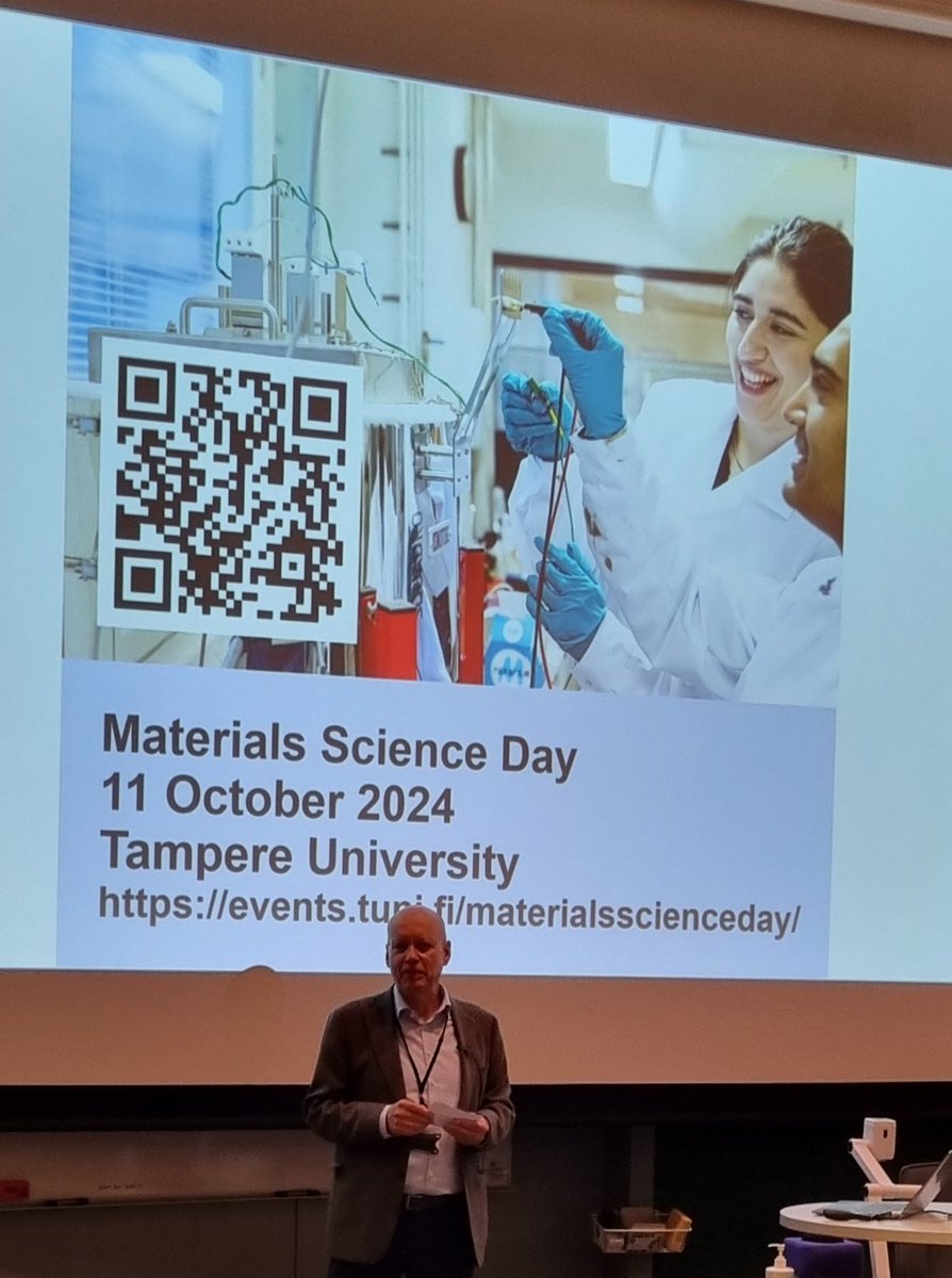 Dean @KauranenMartti opened #MaterialsScienceDay, the 55th anniversary seminar of Materials Science @TampereUni