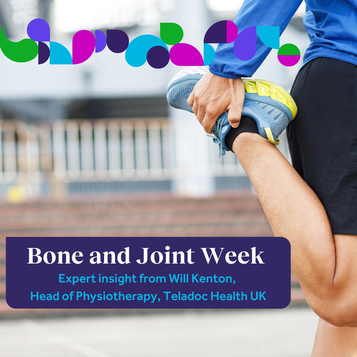 TeladocUK's tweet photo. Tomorrow marks the start of #BoneandJointWeek. Why is musculoskeletal health so important?  Will Kenton, our Head of Physiotherapy, discusses.https://t.co/tc28RA6AKn https://t.co/d0LF0CHjXM