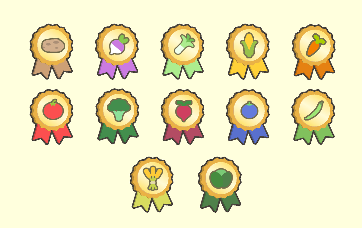 ThinMatrix (@thinmatrix) on Twitter photo Here are the new collectible medals in Homegrown! There will be more, but these are all the vegetables in the game at the moment.
I'm finishing up the competition update today, then I'll edit the devlog and get that out early next week. Here are the new collectible medals in Homegrown! There will be more, but these are all the vegetables in the game at the moment.
I'm finishing up the competition update today, then I'll edit the devlog and get that out early next week.
