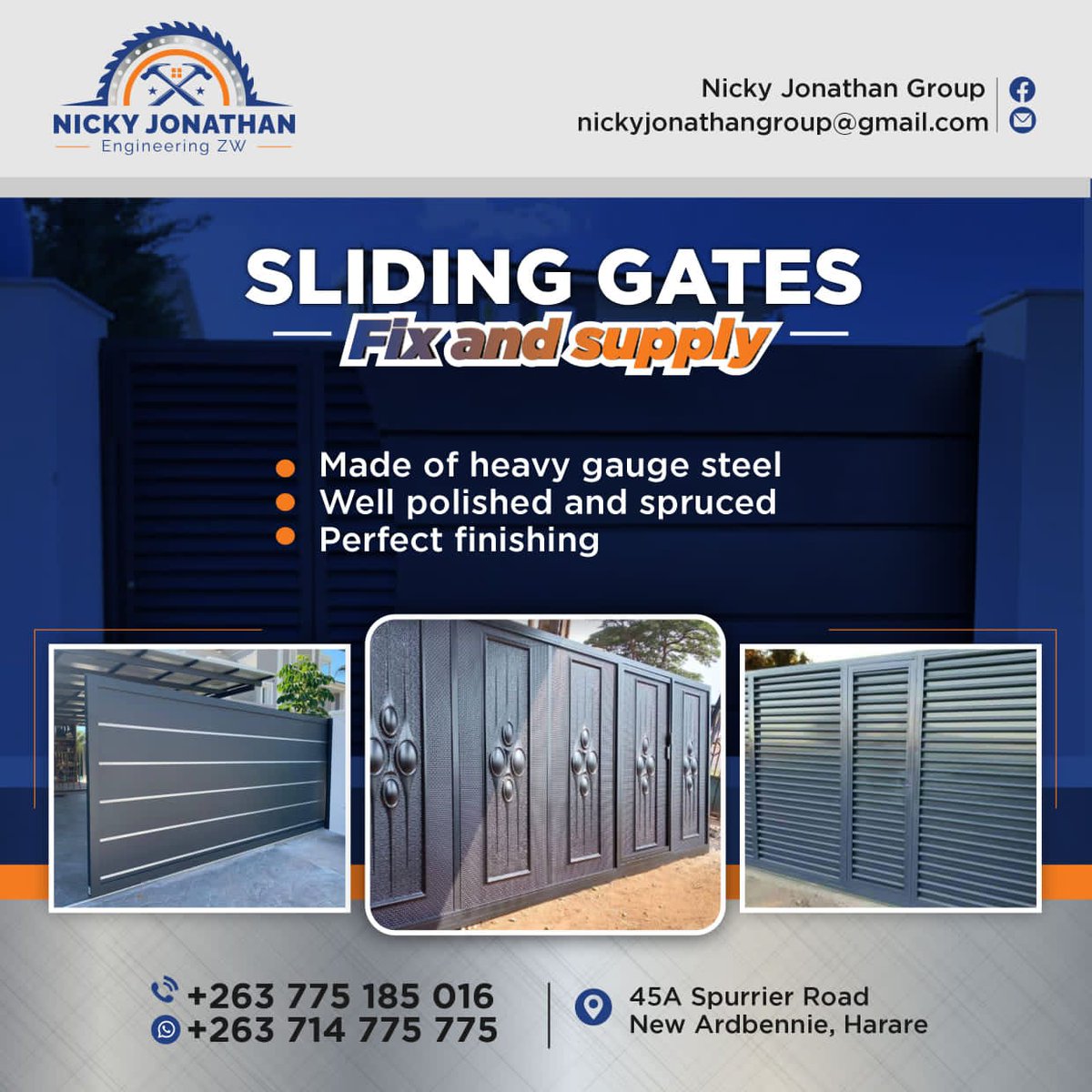 nickyjonathan10's tweet photo. "Slide into security and style with our expertly engineered steel sliding gates! 

You can Contact Us On

 WhatsApp: 0714775775 

Call: 0775185016  

Follow the link below to view more on our catalog
https://t.co/e3pgQcWzgO

#SlidingGates #SteelStructureEngineering #gate https://t.co/8gnVIqDIVm