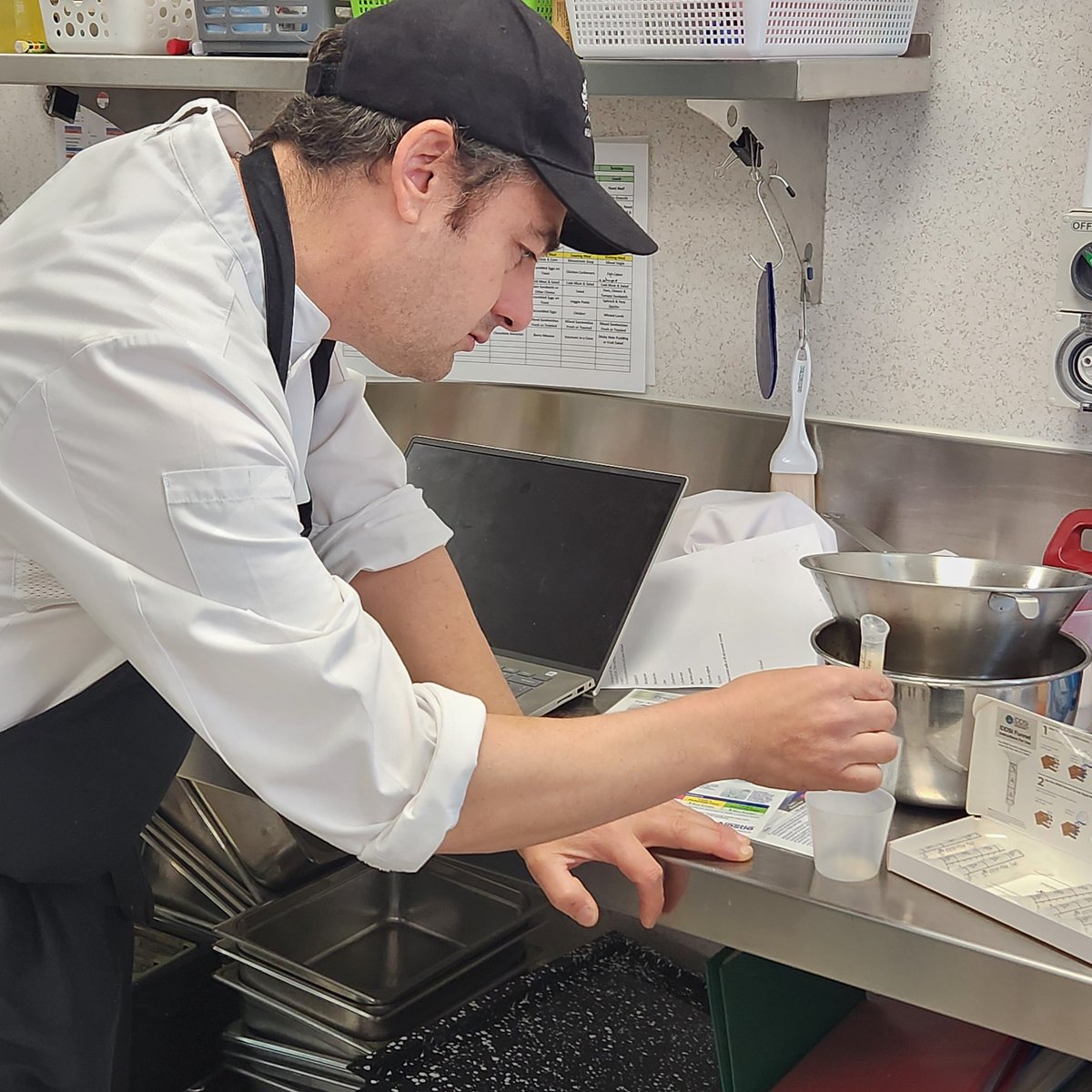 I spent an amazing, inspiring, and very heartening hour this morning at Heathcote Health (my local hospital), in the kitchen with staff and a Maggie Beer Mentor Chef, discussing and testing thickened fluids.