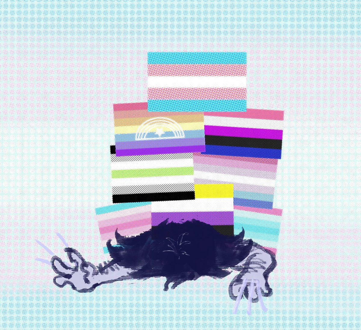 _etherialice_'s tweet photo. https://t.co/dldnSl4ARS
[ "“marvel’s wolverine under a pile of gender pride flags” (2024)" ]
(transgender, xenogender, genderfluid, agender, bigender, transfem, nonbinary, transmasc)
#wolverine #loganhowlett #myart https://t.co/XxuNkr9tpF