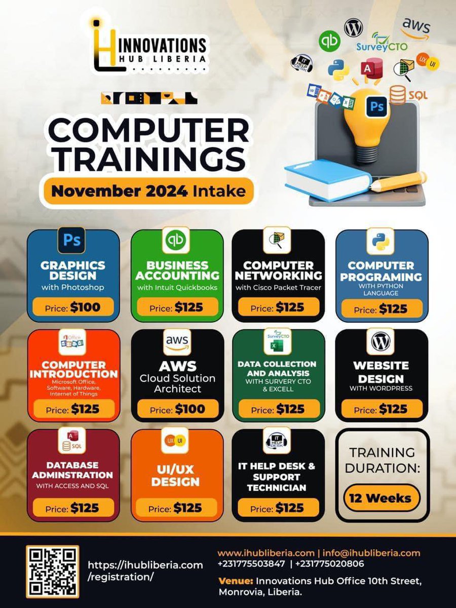 insights_t99569's tweet photo. Innovations Hub Liberia Writes! 

“Thank you for the amazing support!

We're excited to share that 100 eager participants have already signed up for our November training program at Innovations Hub Liberia! 

Apply now: https://t.co/BVEXqU6SqX https://t.co/VaQVaTvPMv