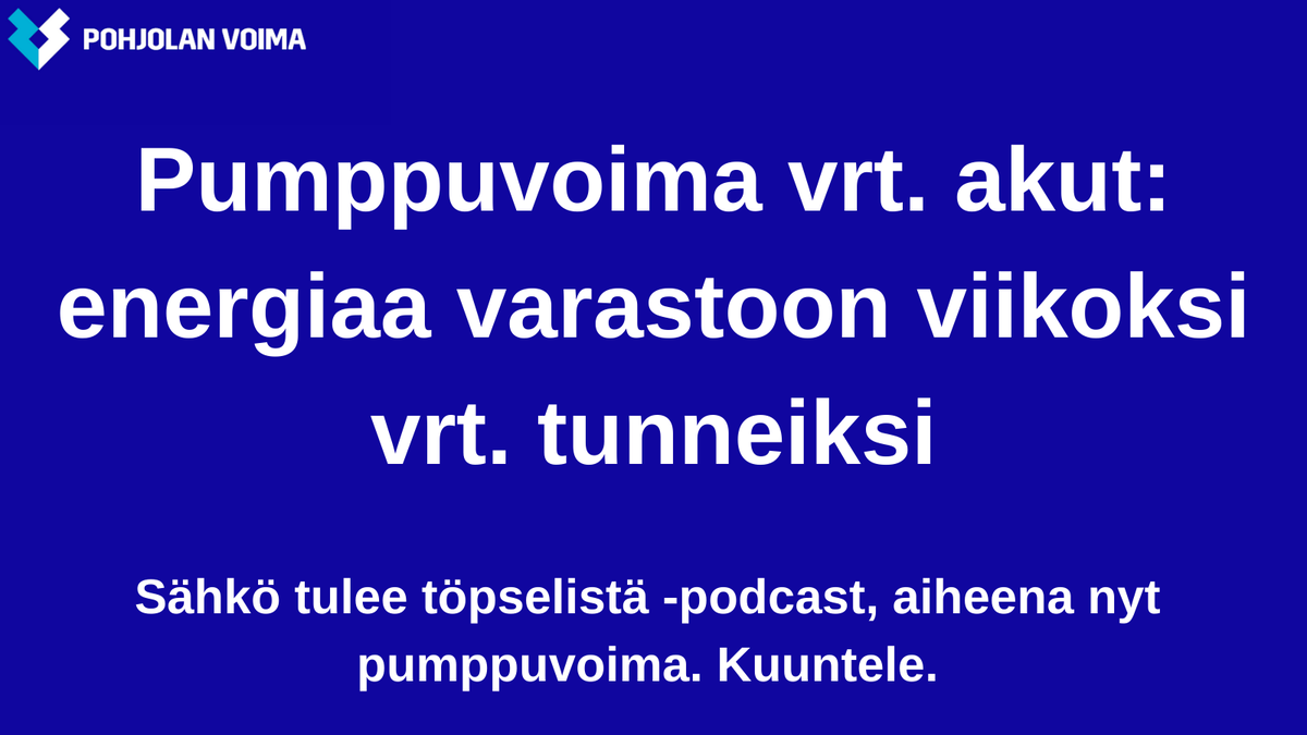 #Pumppuvoima on iso energiavarasto. Akuilla varastoidaan sähköä luokkaa korkeintaan tunneiksi, pumppuvoiman avulla sitä voidaan varastoida jopa viikoksi. Tämä on tärkeää sähköjärjestelmän kannalta. Kuuntele #sähkötuleetöpselistä. open.spotify.com/episode/0xjRpg… #PVOVesivoima #säätövoima
