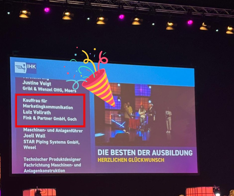 🎉 What a special evening for Fink &amp; Partner! 🎉

We are beyond proud of Luiz Vollrath, who was honored last night as the "Best Apprentice" in his field! 🌟

Congratulations again, Luiz!

#FinkAndPartner #BestApprentice #MarketingTeam #ProudMoment #TeamSpirit #BrightFuture