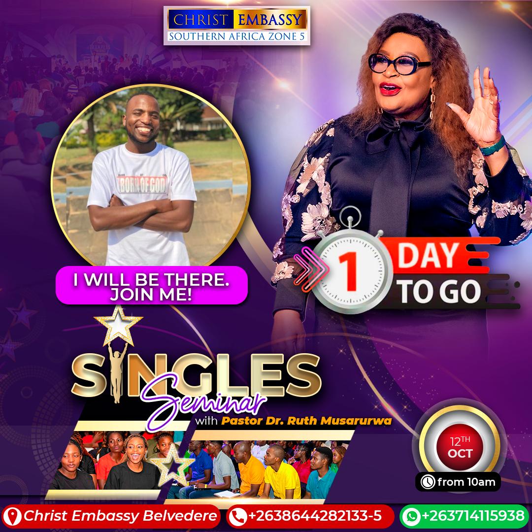 cesazone5's tweet photo. 🚨Singles Seminar with Pastor Dr. Ruth Musarurwa🚨

Only 1 day to go!!!

Register now @ https://t.co/ZzFItcsySn

#singlesseminar #singlesseminarwithpastorruth #singlesseminarwithpastordrruth #singlesseminarwithpastorruthmusarurwa #christembassybelvedere #sazone5 #zimbabwe https://t.co/xH71Vf3bJx