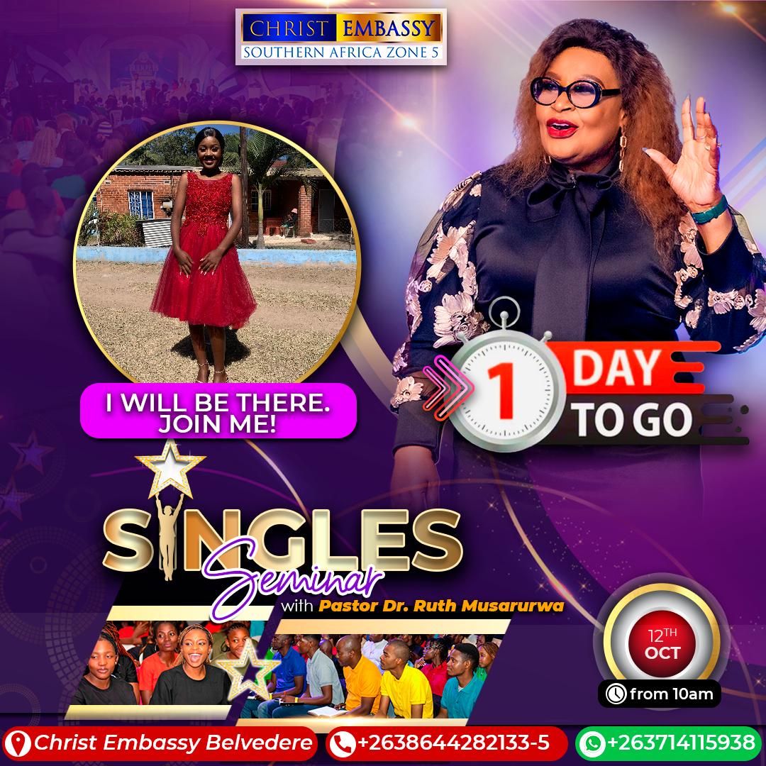 cesazone5's tweet photo. 🚨Singles Seminar with Pastor Dr. Ruth Musarurwa🚨

Only 1 day to go!!!

Register now @ https://t.co/ZzFItcsySn

#singlesseminar #singlesseminarwithpastorruth #singlesseminarwithpastordrruth #singlesseminarwithpastorruthmusarurwa #christembassybelvedere #sazone5 #zimbabwe https://t.co/xWx8n9cvke