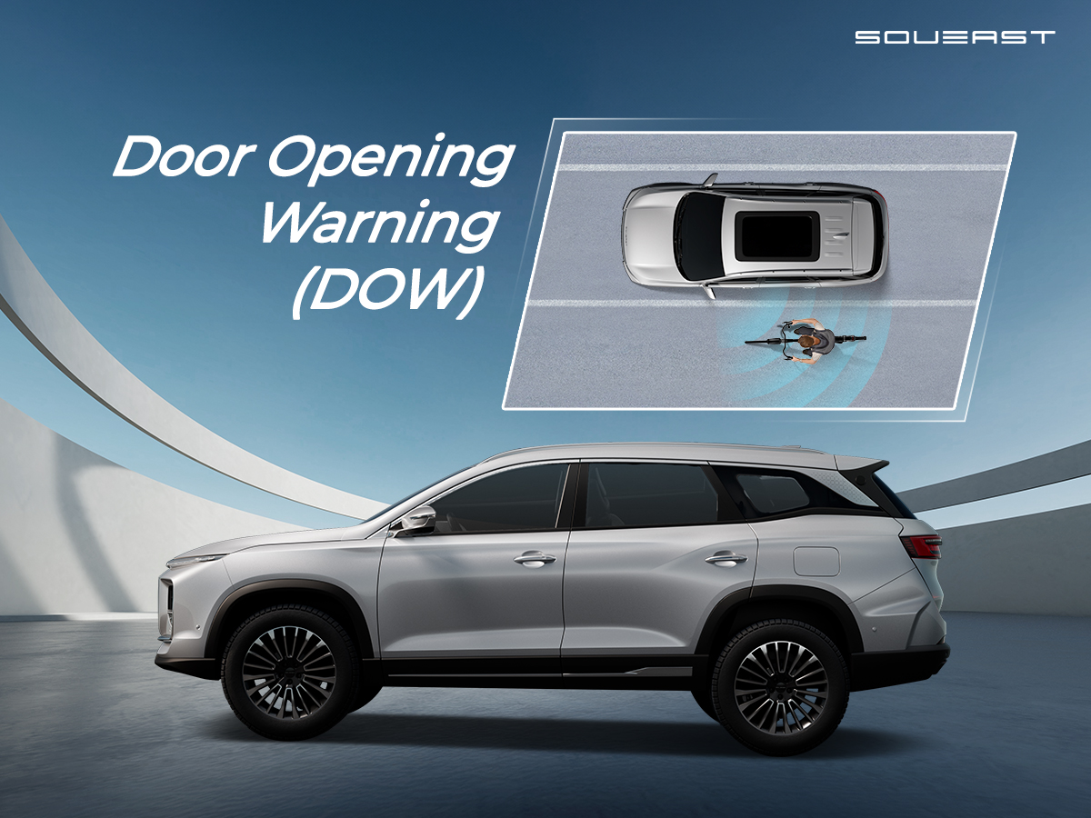 SOUEASTGlobal's tweet image. Safety starts with the little things! The SOUEAST S09’s Door Opening Warning (DOW) keeps you and others safe from blind spots. Trust SOUEAST S09 to protect you on every drive!
#SOUEAST #SOUEASTS09 #BESOULKNIGHT
*Specifications may vary depending on local models available for sale