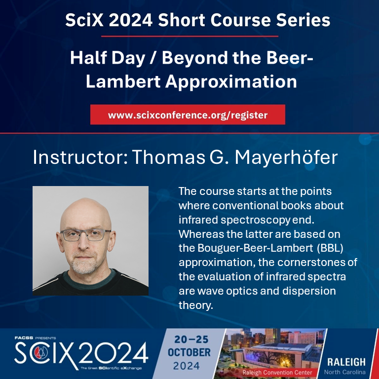 Leibniz-IPHT (@leibniz_ipht) on Twitter photo 🚨Discover the extensive benefits of infrared spectroscopy for your research. In his short course at the #SciX2024, Thomas Mayerhöfer will introduce wave optics and dispersion theory, helping you better understand and apply advanced treatments of infrared spectra.<a href="/FACSSnetworking/">FACSS/SciX</a> 🚨Discover the extensive benefits of infrared spectroscopy for your research. In his short course at the #SciX2024, Thomas Mayerhöfer will introduce wave optics and dispersion theory, helping you better understand and apply advanced treatments of infrared spectra.<a href="/FACSSnetworking/">FACSS/SciX</a>