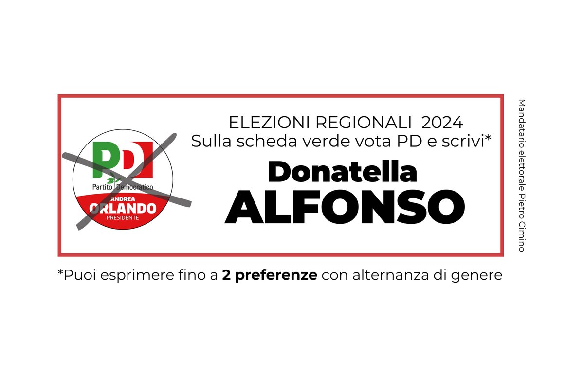 donatellalfonso's tweet photo. Alle Elezioni Regionali in #Liguria del prossimo 27-28 ottobre, puoi esprimere fino a 2 preferenze (uomo-donna o viceversa, ma non dello stesso genere)! ✍🏼

#RiscriviamoLaLiguria per @AndreaOrlandosp Presidente 🗳️ https://t.co/JV6eXgPpuA