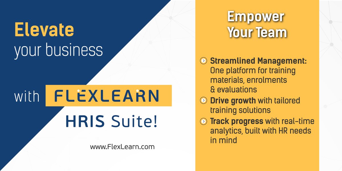 flexlearn_lms's tweet image. Ready to elevate your business? 🚀 
FlexLearn's HRIS Suite empowers HR teams with seamless management, personalized training, and real-time analytics. 
#BusinessGrowth #EmployeeTraining #LMS