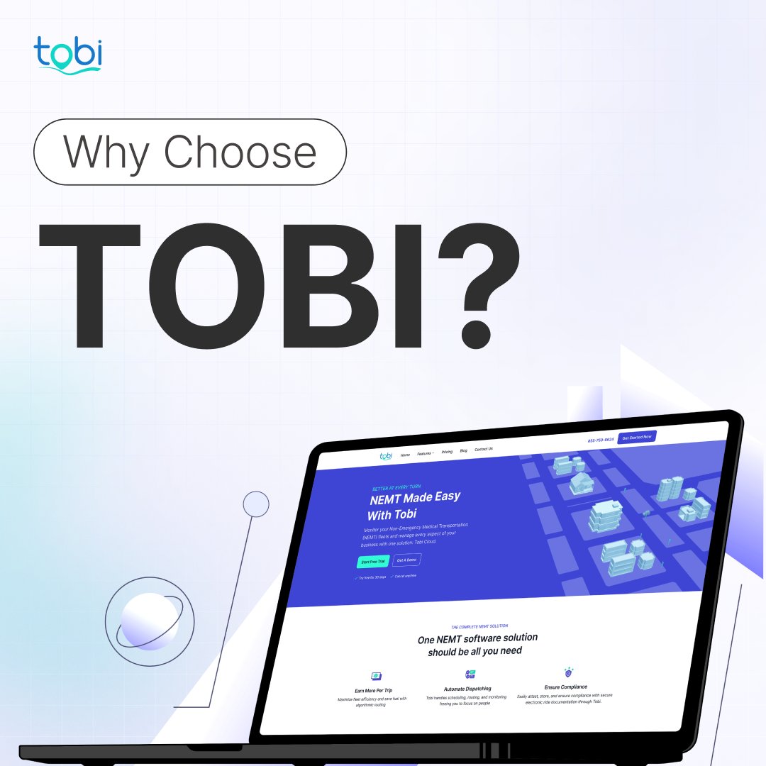 TobiSoftware's tweet image. Streamline your NEMT business with Tobi!
Optimize dispatching, routes, and customer satisfaction effortlessly. Signup now: signup.tobicloud.com/step1

#NEMT #FleetManagement #TobiSoftware #NEMTBusiness #NEMTIndustry #NEMTSoftware #Tobi