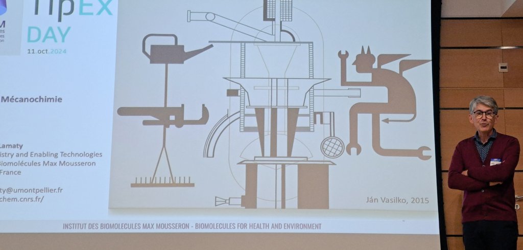 DonnardMorgan's tweet image. Inspiring talk by @FredLamaty on mechanochemistry at the tipex day at the university of Strasbourg