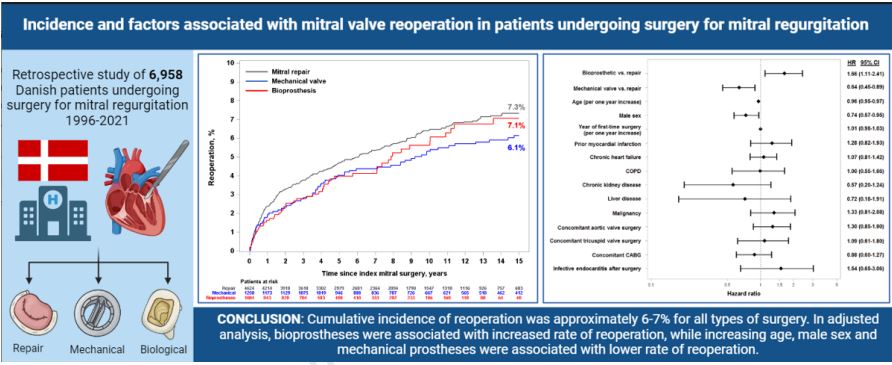RigsHeart 🫀🚨 (@rigsheart) on Twitter photo 💡Mitral regurgitation surgeries showed ~7% reoperation rate over 15 years.
❌Bioprosthetic replacement➡️higher reoperation risk
❌Increasing age, male sex, and mechanical prostheses ➡️lower risk
By SofieTruong <a href="/JeppeKPetersen/">Jeppe Kofoed Petersen</a> <a href="/HaversEva/">Eva Havers-Borgersen</a> <a href="/morten_smerup/">Morten smerup</a> @LarsKøber <a href="/EmilFosb/">Emil Fosbøl</a> 💡Mitral regurgitation surgeries showed ~7% reoperation rate over 15 years.
❌Bioprosthetic replacement➡️higher reoperation risk
❌Increasing age, male sex, and mechanical prostheses ➡️lower risk
By SofieTruong <a href="/JeppeKPetersen/">Jeppe Kofoed Petersen</a> <a href="/HaversEva/">Eva Havers-Borgersen</a> <a href="/morten_smerup/">Morten smerup</a> @LarsKøber <a href="/EmilFosb/">Emil Fosbøl</a>