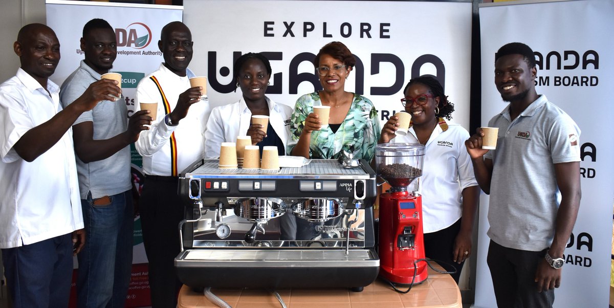 UgandaCoffee_'s tweet photo. Coffee? Another cup, please!

To promote domestic coffee consumption in government offices, UCDA has donated coffee machines and grinders to @GovUganda MDAs. 

Today, we handed over an espresso machine to @TourismBoardUg, CEO, @LillyAjarova, opening a new chapter of partnership. https://t.co/cvFZ5mYUTZ