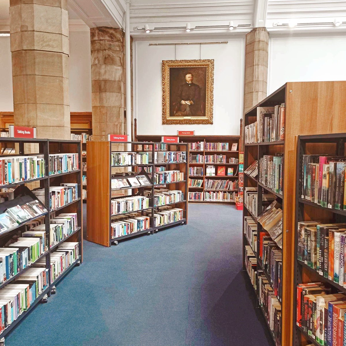 We're the world's first Carnegie Library - first opened in 1883 &amp; still here 7 days a week!

We have fiction, non-fiction, and talking books for adults, teens, and children. We have a Reading Room, a cafe, and even a museum!

Mon, Tue, Wed, Fri: 10-5
Thu: 10-6
Sat: 10-4
Sun: 12-4