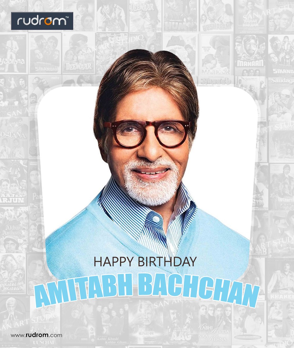 rudromprod's tweet photo. Rudrom Productions wish a very "Happy Birthday" to Actor @SrBachchan!

#HappyBirthdayAmitabhBachchan #Celebrity #BollywoodActress #Bollywood #BirthdayWishes 
#Rudrom #RudromGroup #RudromProductions https://t.co/6Huyf3ZPkx