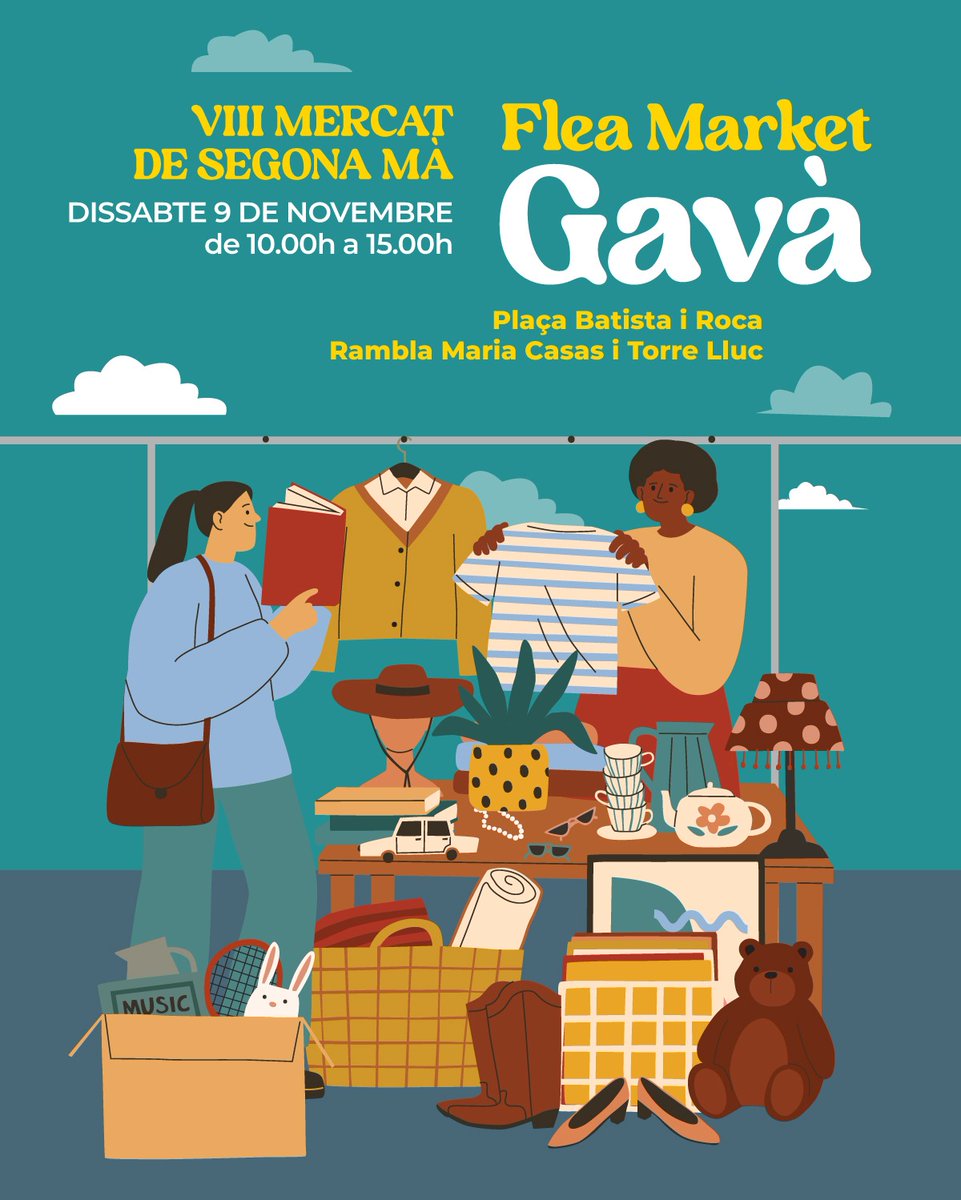 🛍️🔜 Atenció! Torna el Mercat de 2a mà a #Gavà el dissabte 9 de novembre al matí!

Fil 👇🏼❗