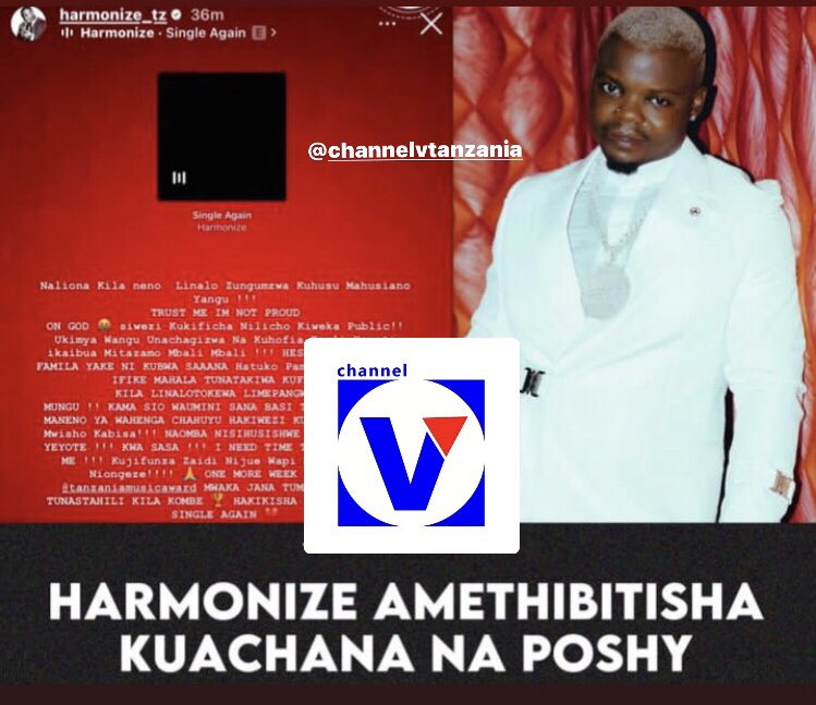 channelv_tz's tweet photo. #EntertainmentWire Msanii Wa Muziki Nchini @harmonize_tz Amethibitisha Rasmi Kuachana Na Aliyekuwa Mpenzi Wake #Poshqueen Kupitia IG Story Yake Ya Instagram Na Amesema Kwa Sasa Asihusishwe Na Mahusiano Yoyote Anataka Kujitafakari Ni Wapi Anakosea Kwenye Mahusiano
#ChannelVUpdate https://t.co/tfsWAjXxZT