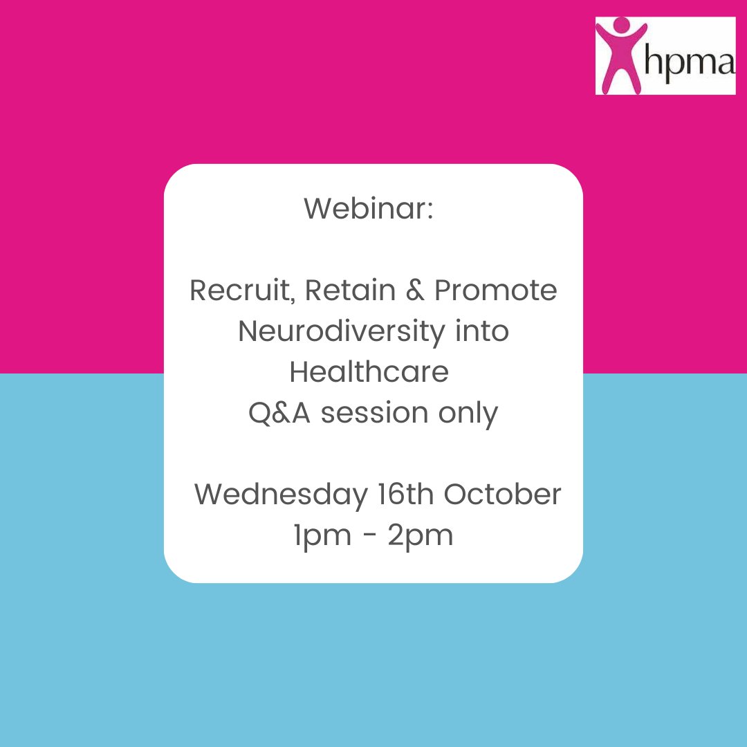 HPMA (@hpma_national) on Twitter photo 🚨If you attended our last event on Neurodiversity—A Guide to Recruiting with Vic Williams, you know how incredible it was! He’s back with another webinar, so don’t miss out!
hpma.org.uk/event/?id=9dd6…
#Neurodiversity @TileHillUnLTD <a href="/Juliemrog/">Julie Rogers</a> <a href="/jo_owens19/">Joanne Owens</a> @zaraseehra_HPMA 🚨If you attended our last event on Neurodiversity—A Guide to Recruiting with Vic Williams, you know how incredible it was! He’s back with another webinar, so don’t miss out!
hpma.org.uk/event/?id=9dd6…
#Neurodiversity @TileHillUnLTD <a href="/Juliemrog/">Julie Rogers</a> <a href="/jo_owens19/">Joanne Owens</a> @zaraseehra_HPMA