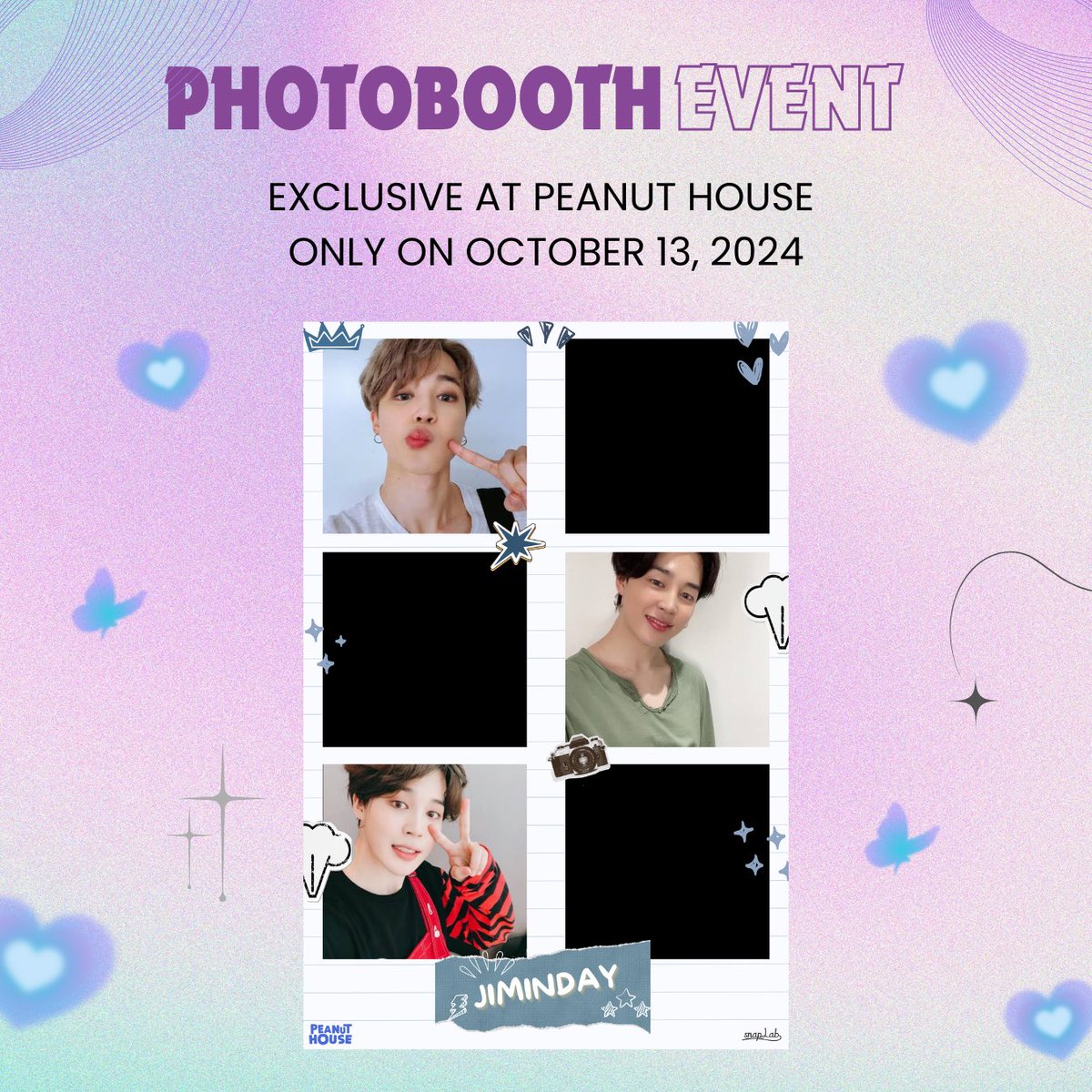 Jiminimini_____'s tweet photo. 🎀IT’S JIMIN DAY🎀
Jimin Birthday Photobooth event by @jiminimini_____
📍Exclusive at Peanut House
🗓️ Only on 13 Oct 2024
Use the hashtag #ItsJiminDay 🤍 https://t.co/PhBiGEyjuy