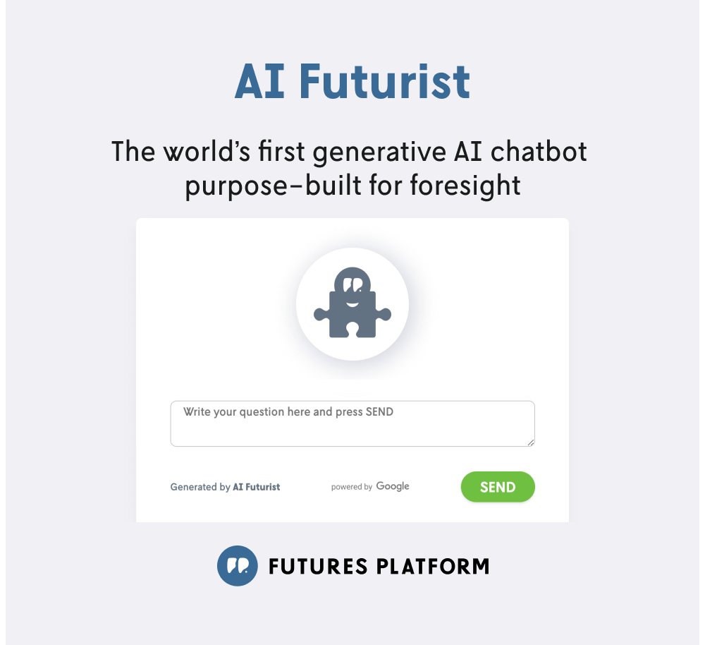 MillenniumProj's tweet photo. #ForesightEuropeNetwork (#FEN) invites you to the next #DemoHour on October 31, 2024.

Experience #AI FUTURIST—the world’s first generative AI chatbot built specifically for foresight!

Register here for free: https://t.co/s9X1rLvTGd

@MaraD_B @notis13 https://t.co/aIfVBO1ATd