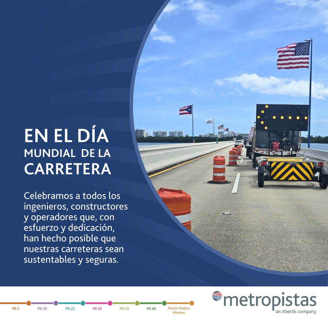 Metropistas's tweet photo. 🌍 Hoy celebramos el #DíaMundialDeLaCarretera, fecha  para reconocer el papel clave de nuestras carreteras en la conectividad y seguridad. ¡Gracias a los ingenieros, constructores y operadores que, con esfuerzo y dedicación, han hecho posible estas infraestructuras! 
@Metropistas https://t.co/FE03Ztv7Ly