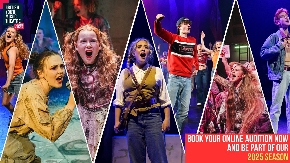 Aged 11-21 and want to be part of BYMT’s 2025 Season of New Music Theatre?

Book your online audition now to have the chance to create and perform a brand new musical 🎭 

Book at the link below 👇 

britishyouthmusictheatre.org/take-part/audi… 

#auditions #musicaltheatre #onlineauditions