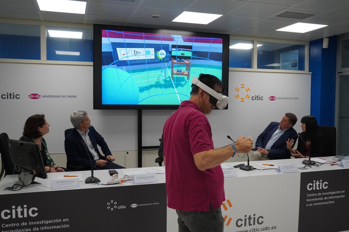 citicresearch's tweet photo. 🌟 Hoxe no #CITIC presentouse #AtendisVR, un proxecto de realidade virtual para estimular cognitivamente a persoas maiores e persoas con discapacidade intelectual.
➡️Desenvolto pola @FundacionAdcor co apoio de @axenciaGAIN #InnovaPeme2023
Máis info 🤖🔗https://t.co/E2rGqr2son https://t.co/hd7SdiuOo9