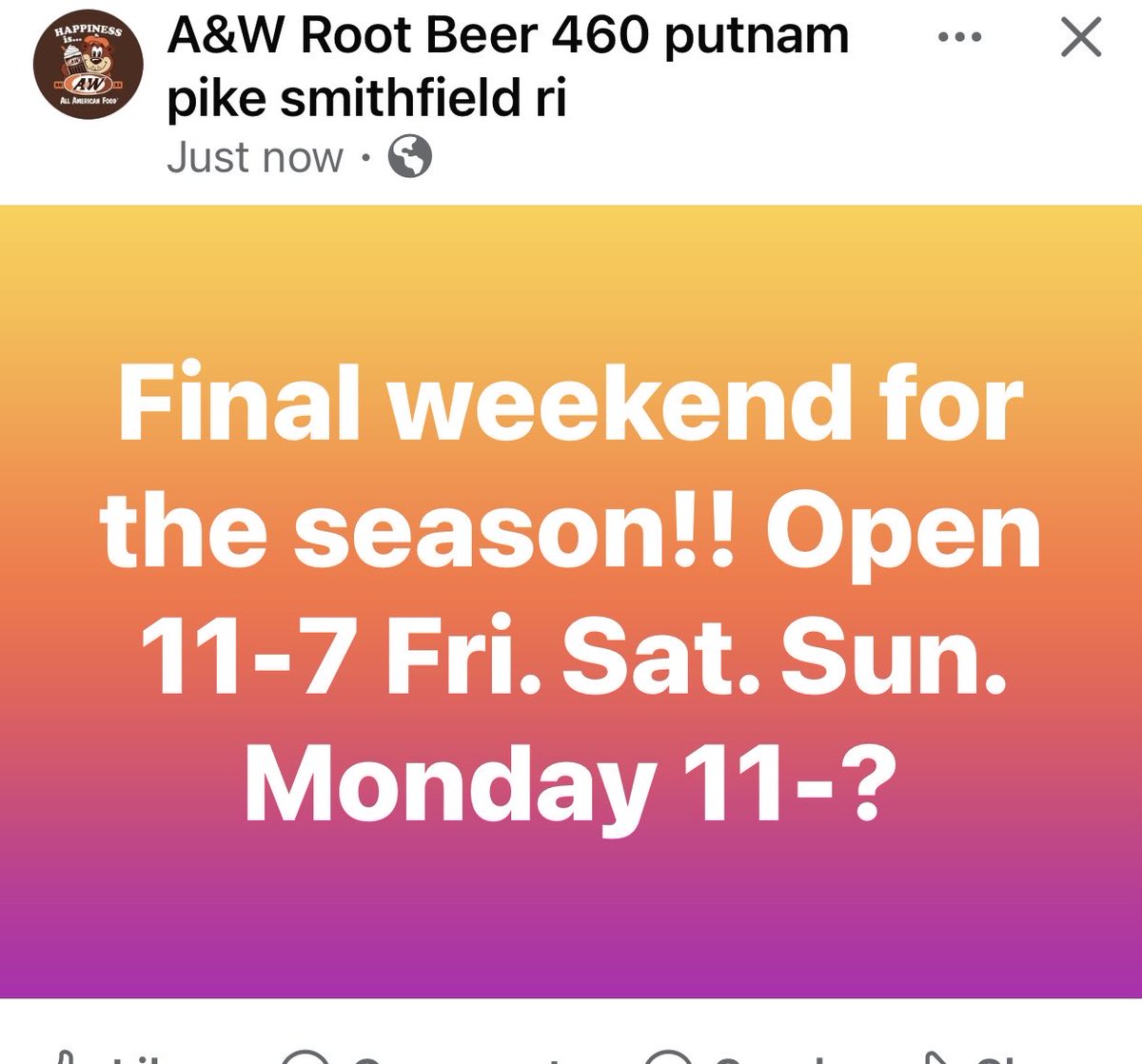 A&W of Rhode Island (@smithfieldaw) on Twitter photo 
