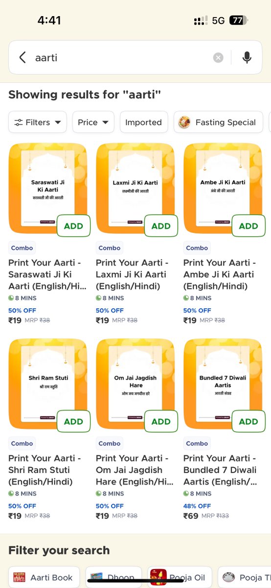 albinder's tweet image. Blinkit will now deliver printouts of Pooja Aartis in 10 minutes!

Happy Navratri 🙏