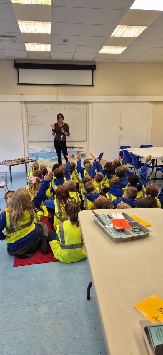 Exploring Cliffe Castle and learning lots about the Stone Age.