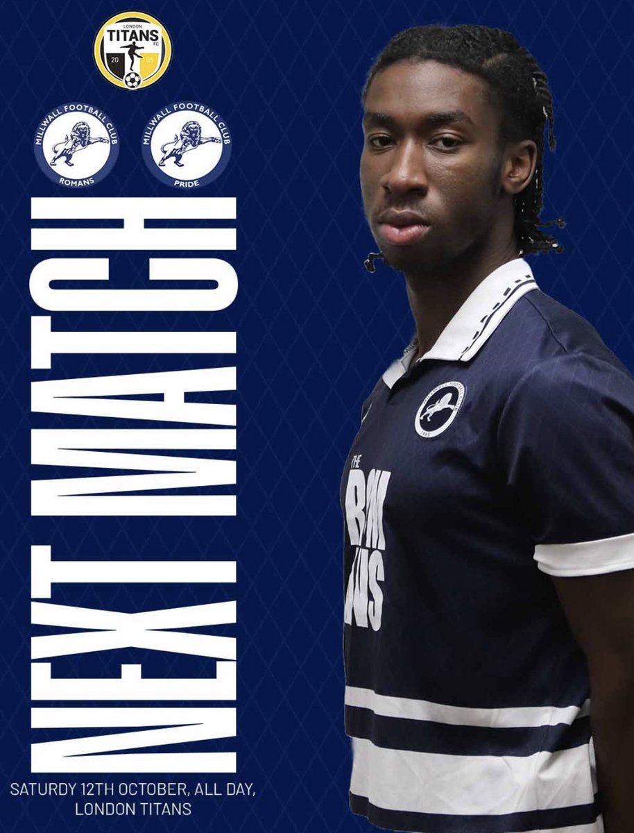 😅 Best of luck to #Millwall Romans and Pride who are both involved in a tournament at London Titans this weekend!

#Lewisham #Southwark #Sevenoaks #1Club1Community