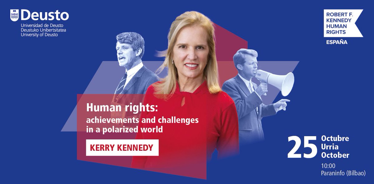 Conferencia. <a href="/KerryKennedyRFK/">Kerry Kennedy</a>, presidenta de <a href="/RFKHumanRights/">Robert F. Kennedy Human Rights</a>: “Human rights: achievements and challenges in a polarized world” agenda.deusto.es/conferencia-ke…

Hitzaldia. Kerry Kennedy: “Human rights: achievements and challenges in a polarized world” agenda.deusto.es/eu/conferencia…