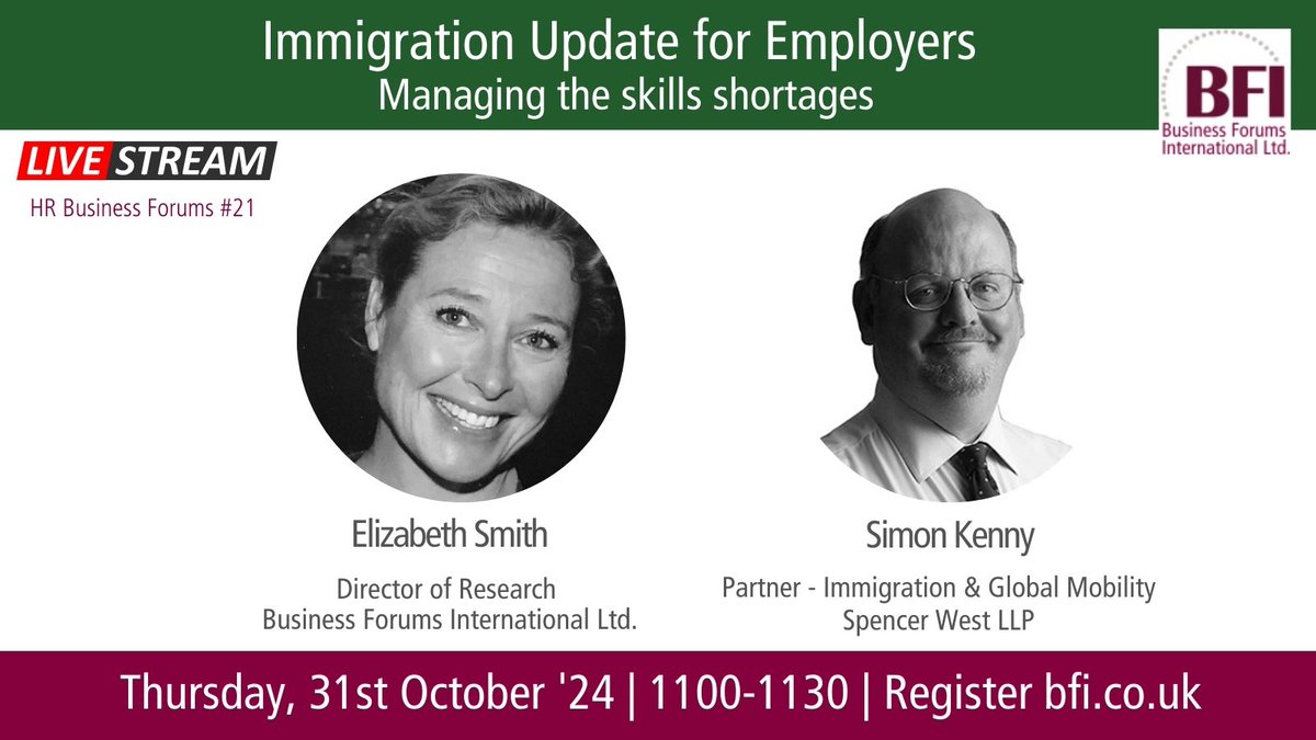 FREE WEBINAR: What do changes to visa restrictions and reforms mean for UK employers? Join us on Thursday, 31st October to explore the challenges and potential solutions with our immigration expert Simon Kenny. Register - mailchi.mp/bfi.co.uk/hr-r…