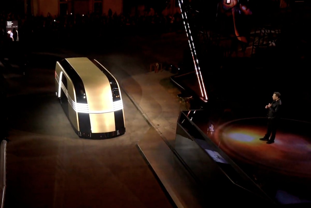 Le Robovan de <a href="/Tesla/">Tesla</a> est stylé! Pas sûr en revanche qu'il franchisse les ralentisseurs