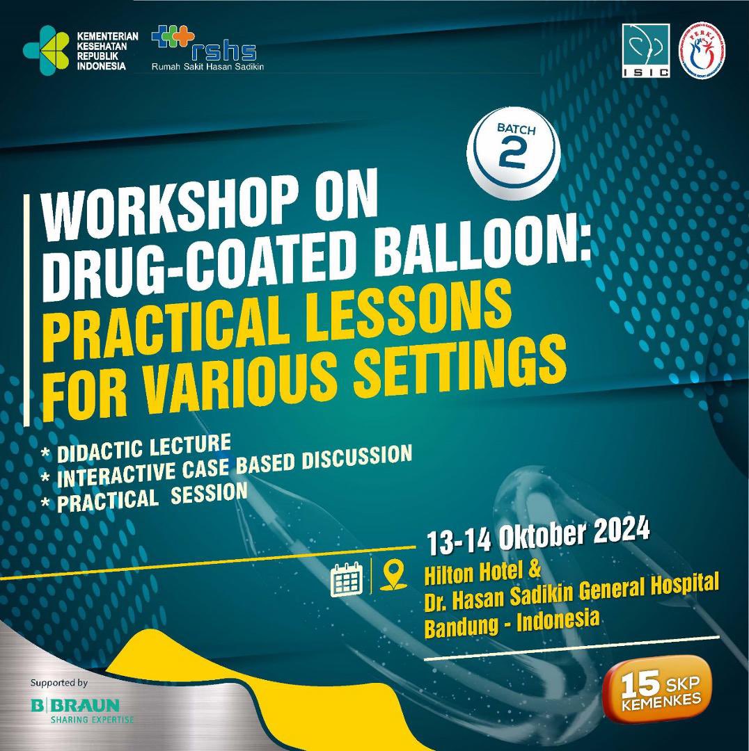 ISIC (@isic_official) on Twitter photo ISIC’s Drug Coated Balloon Workshop (2nd batch) will be held on Oct 13-14, 2024! Dive into theoretical & practical knowledge, incl. live cases experience to broaden participant’ perspective & skills! Dont miss the exciting update!
<a href="/uziyahya46/">A. Fauzi Yahya</a> <a href="/IndahSP_MD/">Indah Sukmawati, MD</a> <a href="/APSIC6/">@APSIC</a> <a href="/markzroland/">Markz Sinurat</a> ISIC’s Drug Coated Balloon Workshop (2nd batch) will be held on Oct 13-14, 2024! Dive into theoretical & practical knowledge, incl. live cases experience to broaden participant’ perspective & skills! Dont miss the exciting update!
<a href="/uziyahya46/">A. Fauzi Yahya</a> <a href="/IndahSP_MD/">Indah Sukmawati, MD</a> <a href="/APSIC6/">@APSIC</a> <a href="/markzroland/">Markz Sinurat</a>
