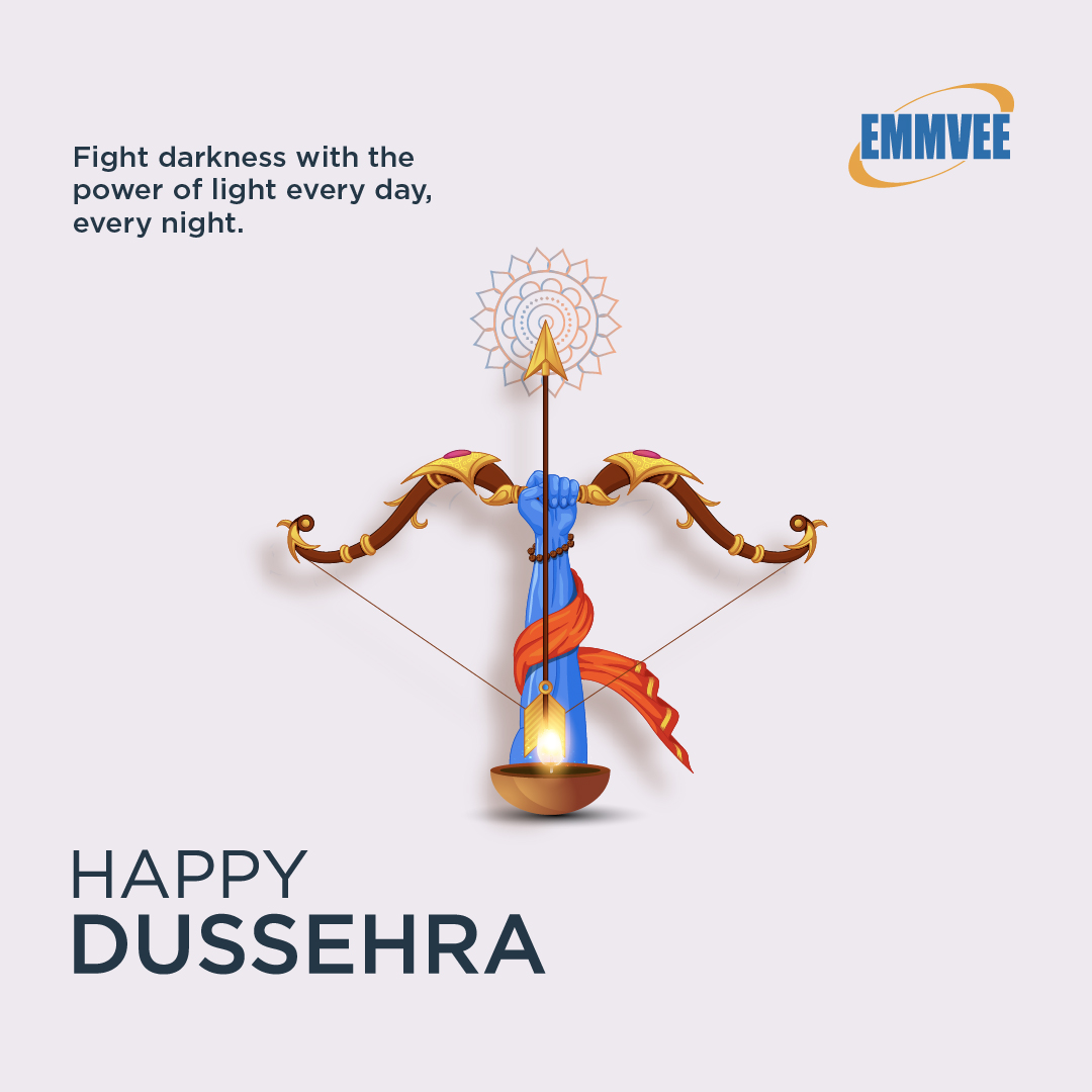 As we celebrate the victory of light over darkness and good over evil, let’s remember that every day is an opportunity to brighten our world.

At Emmvee, we empower this spirit with solar energy, fighting darkness and illuminating lives around the globe.

#HappyDussehra  #Emmvee
