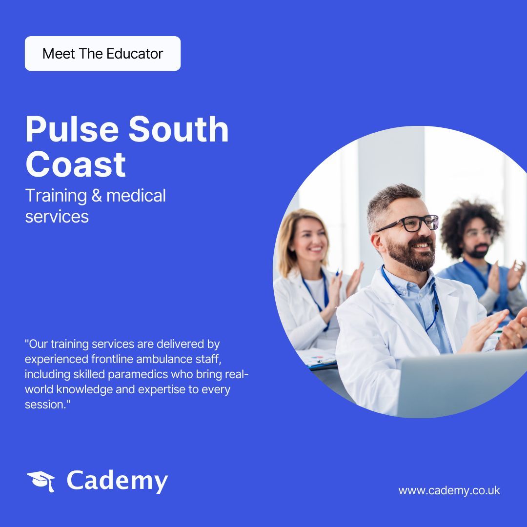 cademy__'s tweet image. 🦉 Meet the Educator: Pulse South Coast - empowering life-saving skills expert medical training &amp;amp; event medical cover.
👉 Discover their courses by searching for Pulse South Coast on cademy.co.uk
#Educator #Trainer #CourseProvider #EducationDirectory #Cademy