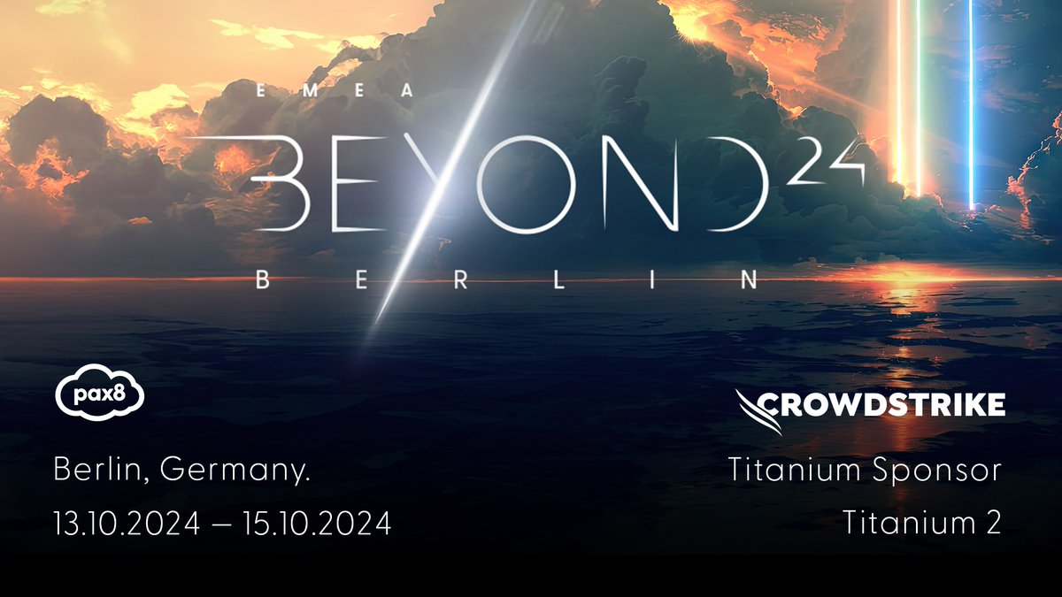 ShaunFarrell33's tweet photo. .@CrowdStrike is a proud Titanium sponsor of @Pax8’s inaugural Beyond EMEA.

📍 Visit booth #Titanium2 to connect with CrowdStrike and learn how our partnership with #Pax8 empowers MSPs to mitigate cyber risks. 

🎤 Don't miss the keynote from Daniel Bernard on October 14. https://t.co/Fsgynflai3