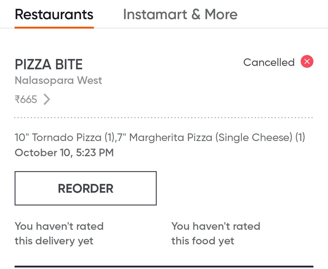 SteevenFernan11's tweet photo. Hello @SwiggyCares @Swiggy @harshamjty  this is to inform you that I had placed an order yesterday from Swiggy at 5.23 pm from a pizza restaurant and since the order was picked up as per the time it showed me it would get delivered in 15 mins, idk what happened and the delivery https://t.co/DHHDimTpHp