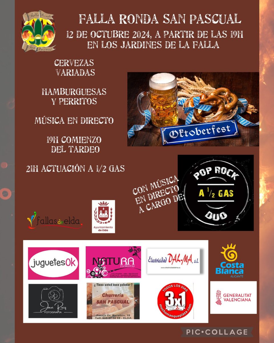 JCFallas_Elda's tweet photo. ACTIVIDADES COMISIONES
🍻 FIESTA OKTOBERFEST Sábado 12 de Octubre desde 19h jardines Falla Ronda San Pascual
🎲 CAMPEONATO DE PARCHIS Sábado 26 de Octubre 677986536 Falla El Huerto
#EldaenFallas #madeinelda #FallasElda #JuntsMolemMes #FallesUNESCO #SomPatrimoni #ViveLaFiesta https://t.co/CuwzmMKWeo