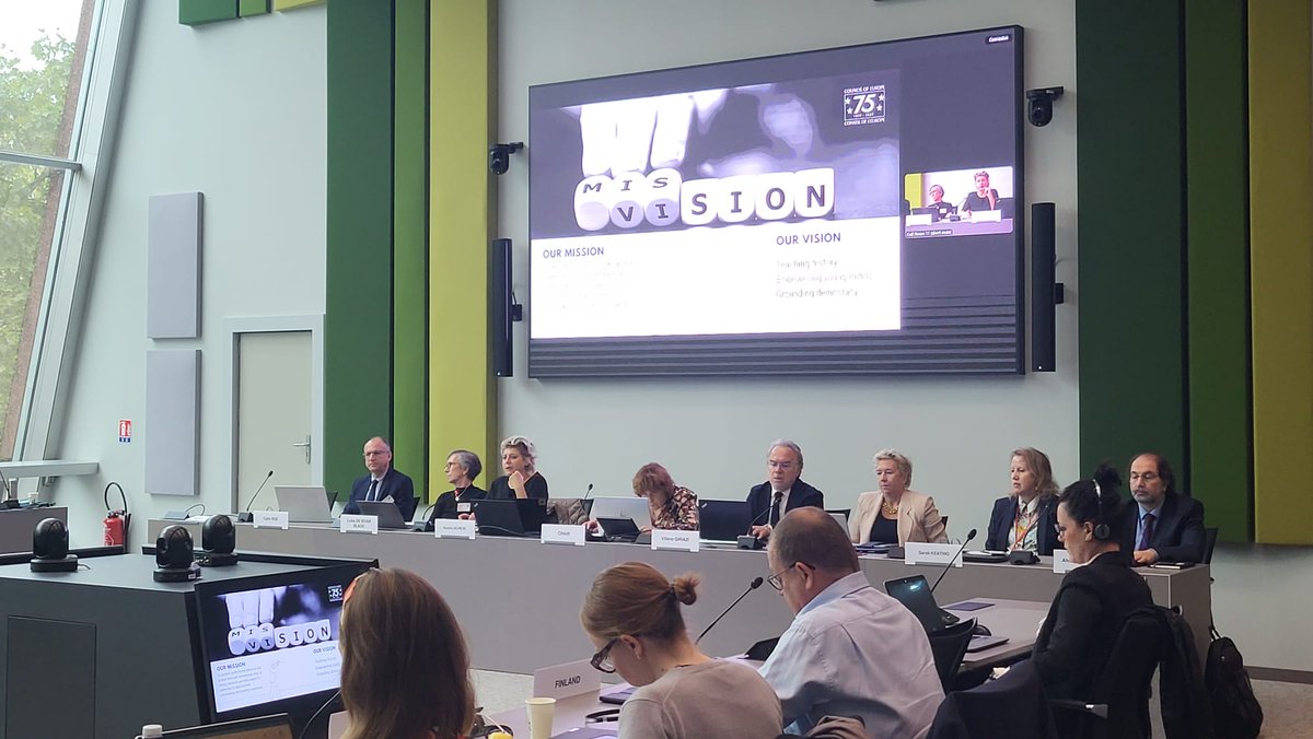 CoE_History's tweet photo. Ongoing session on #history #education @CoE_Education #CDEDU with the aim for member states to reflect on:
➡️history teaching in their countries
➡️cooperation as a means to improve hist. ed. at all levels
➡️a new @coe recommendation on hist. ed.
#LearnersFirst
#HistoryAtHeart https://t.co/qn0LEulmyj